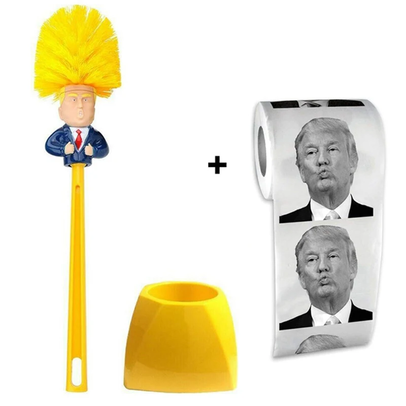 Brush-Paper 2 UNTIOR Дональд Трамп щетка для унитаза Набор держателей щеток Brosse WC оригинальная туалетная бумага набор аксессуаров для чистки ванной комнаты - Цвет: Brush-Paper 2