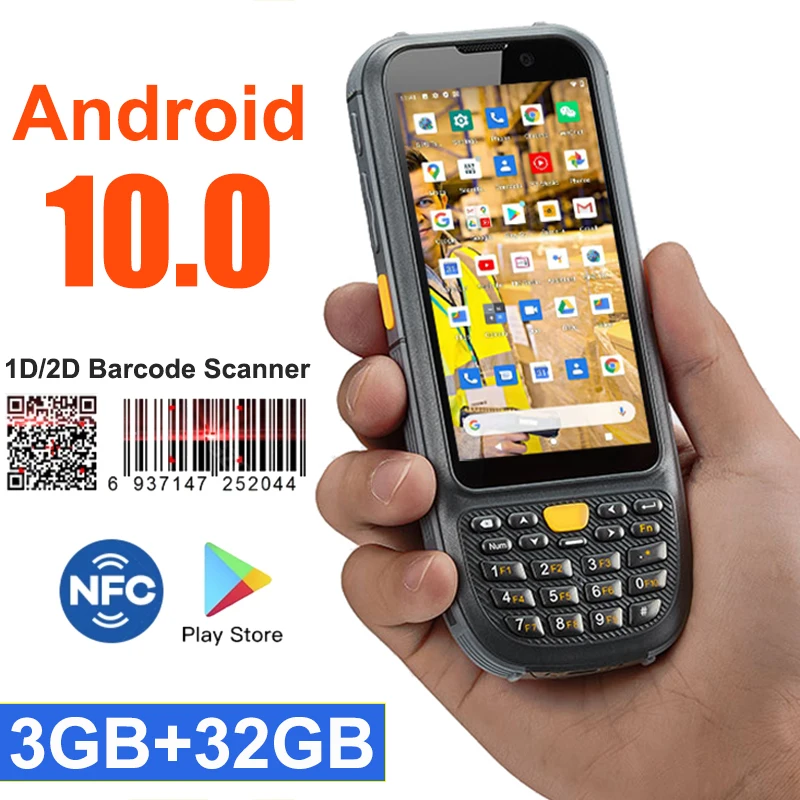 

Androd 10.0 OS Data Collector 4G NFC 1D 2D Barcode Scanner Potable Handhelds PDA for Warehousing Logistics