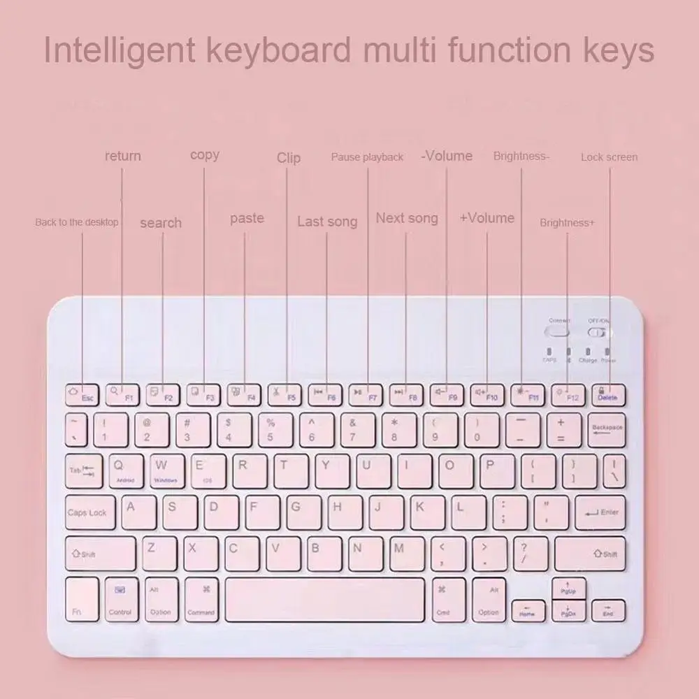 Беспроводная Bluetooth клавиатура для планшетов 10 дюймов перезаряжаемая