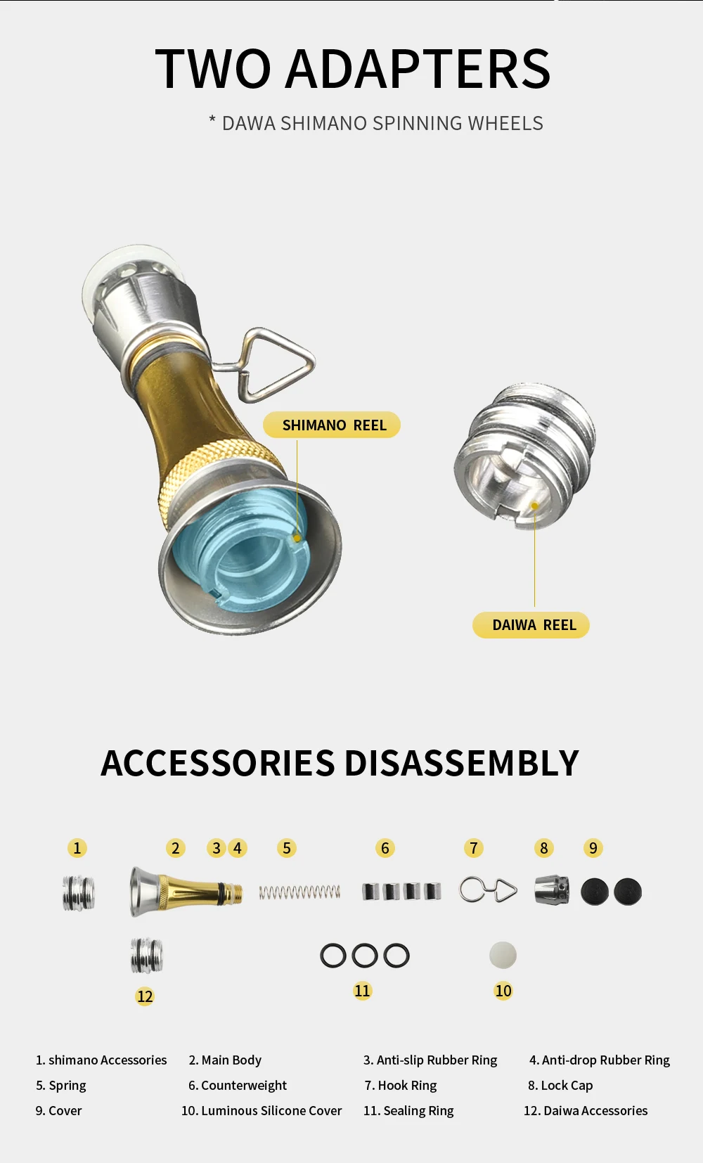 Катушка для спиннинга Shimano и Daiwa балансировка 48 мм Vanquish Stella Stradic Ultegra Fuego LT Exceler |