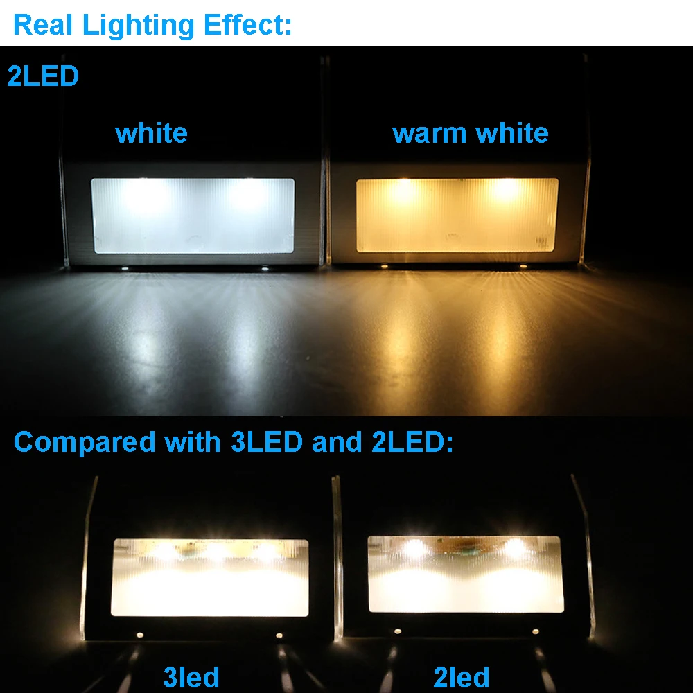 Беспроводной Солнечный коридор огни мини Супер Яркость 2/3LED Нержавеющая сталь