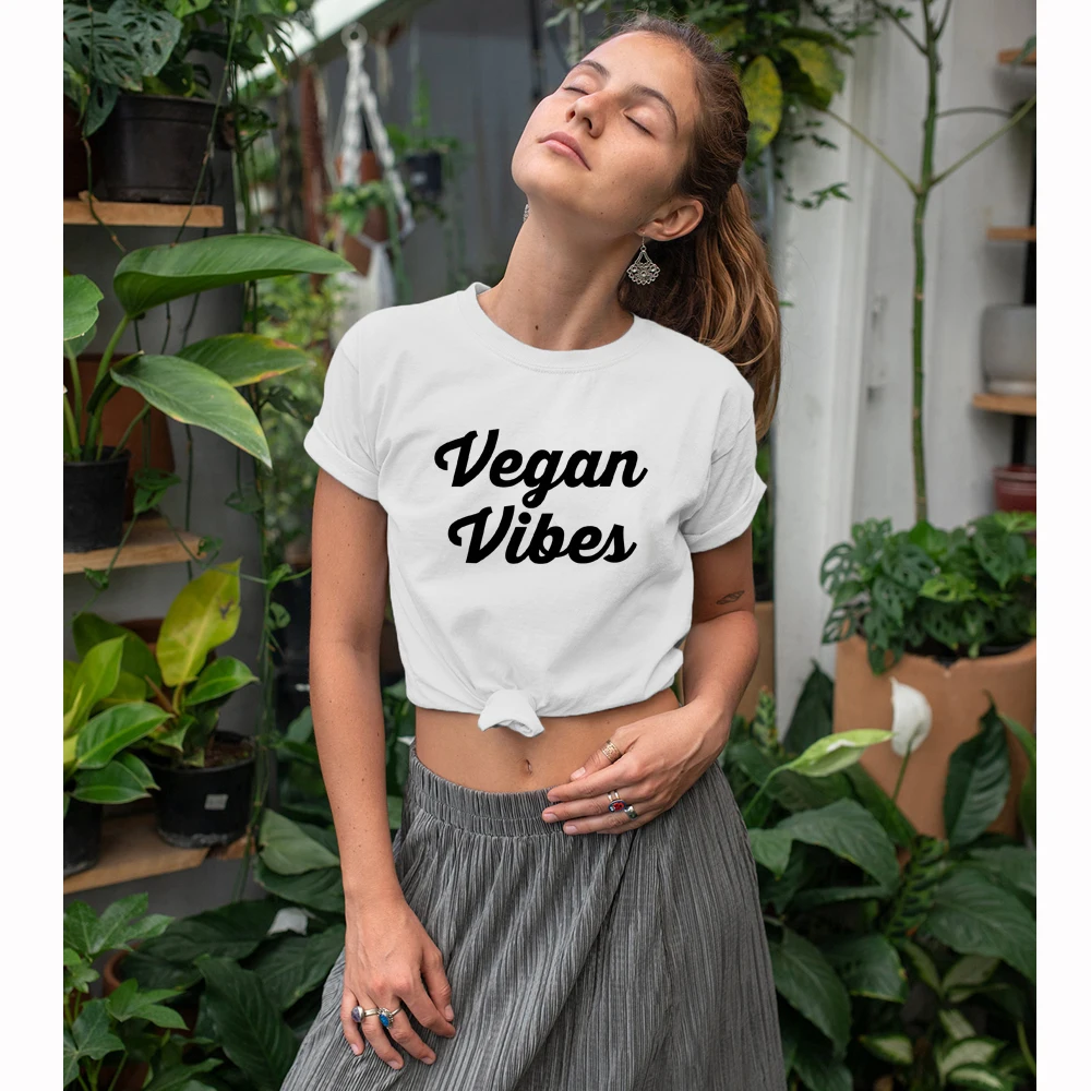 Футболка из 100% хлопка для веганов, повседневная женская футболка на основе растений, топы унисекс, футболка активатора прав животных, Прямая поставка