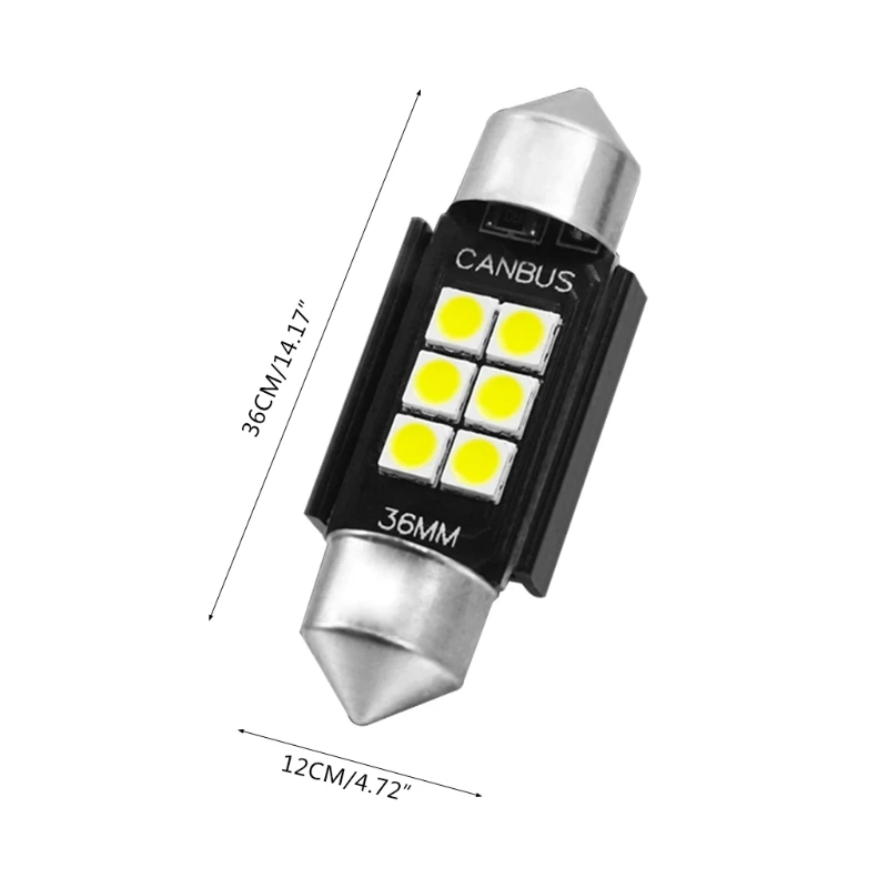 

DC12V-26V Canbus Error Free LED Bulbs 3030 6SMD Chipsets 6W for Car Interior Dome Map Door Courtesy License Plate Lights
