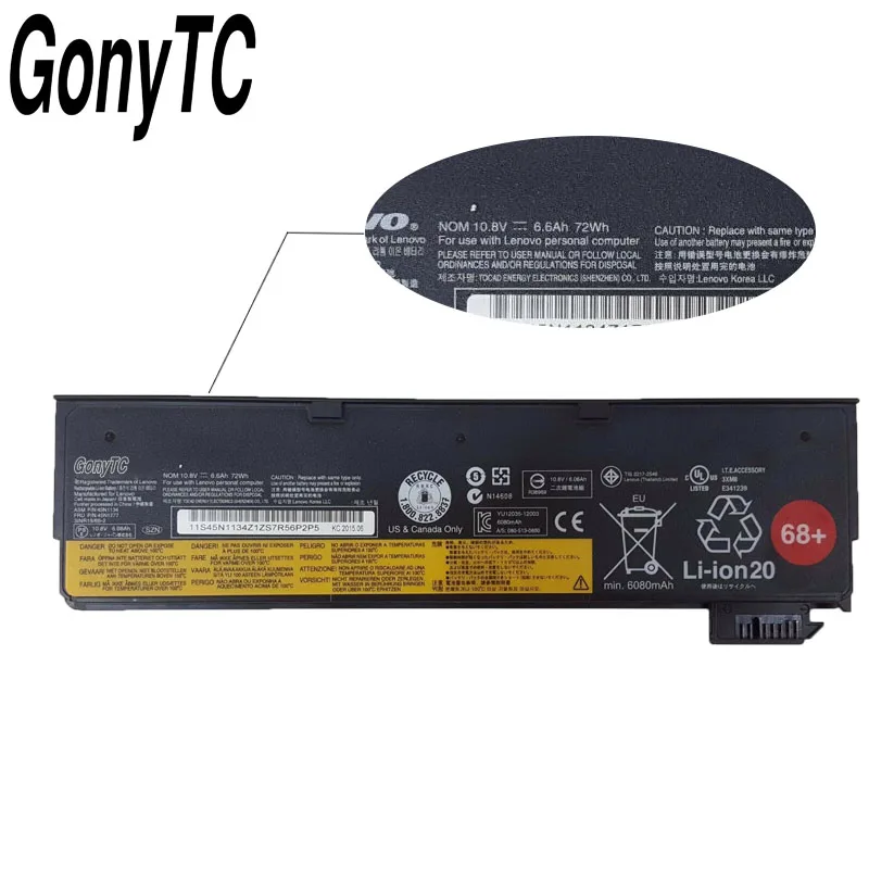 GONYTC 45N1134 10,8 V 72wh X240 Батарея для lenovo ThinkPad T440S T440 X240 S440 S540 45N1125 45n1135 68