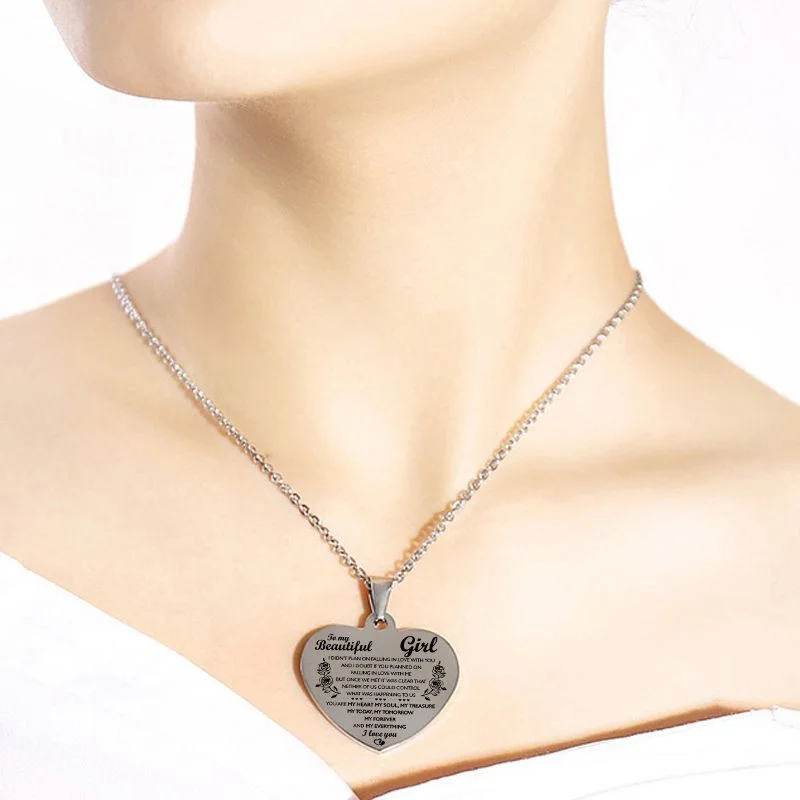 Новинка из нержавеющей стали ожерелье на выпускной сердечко серебряного цвета
