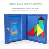 montessori portable magnetic jigsaw puzzle childrens educational toy wooden preschool early education puzzle for kids gift