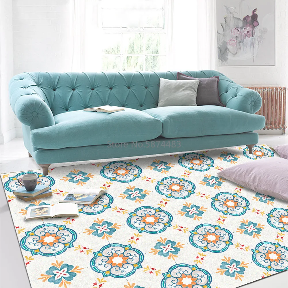 200*300 см в новом европейском Стиль светильник синий желтый паркетный пол дверной