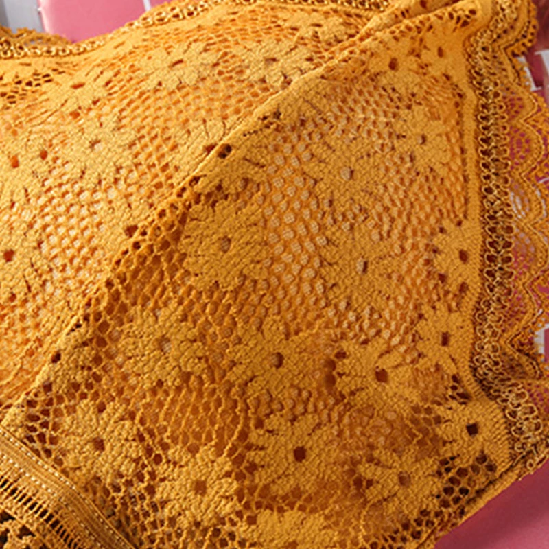 Комплект нижнего белья женский кружевной бесшовный бюстгальтер ультратонкие