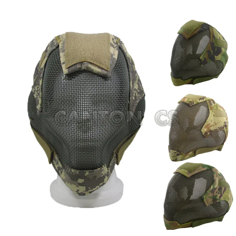 

Military Airsoft Mask Full Face Mask CS War Game Steel Mesh Paintball Head Protective Mask Full Cover V6 Tactical Masks
