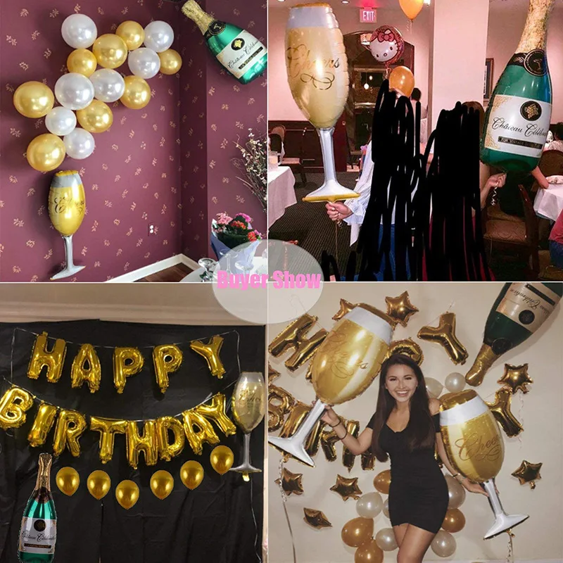 

Birthday venue layout decoration 18-inch aluminum film balloon golden balloon set party supplies custom party products birthday