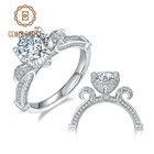 Женское Обручальное кольцо из серебра 925 пробы, с муассанитом