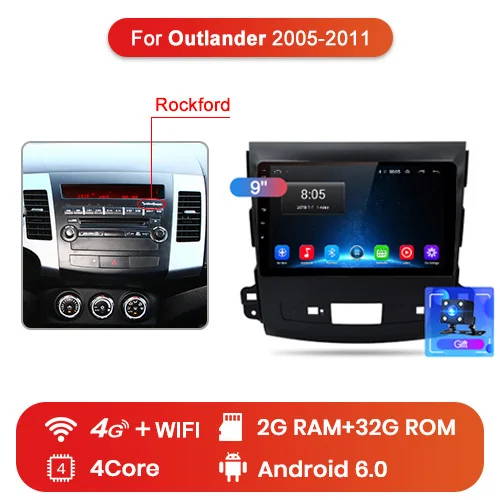 4G (2GB 32GB) GP Junsun V1 pro 4G+ 64G CarPlay DSP Android 8,1 автомобильный Радио Мультимедиа стерео плеер gps для Mitsubishi Outlander xl 2 2005-2011 2Din - Цвет: 4G (2GB 32GB) GP