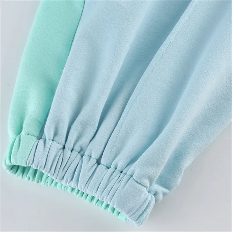 

2020 Women High waist Harem Pants Fashion Patchwork Sweat Pants Casual Joggers Elastic waist Sweatpants Loose Long Trousers