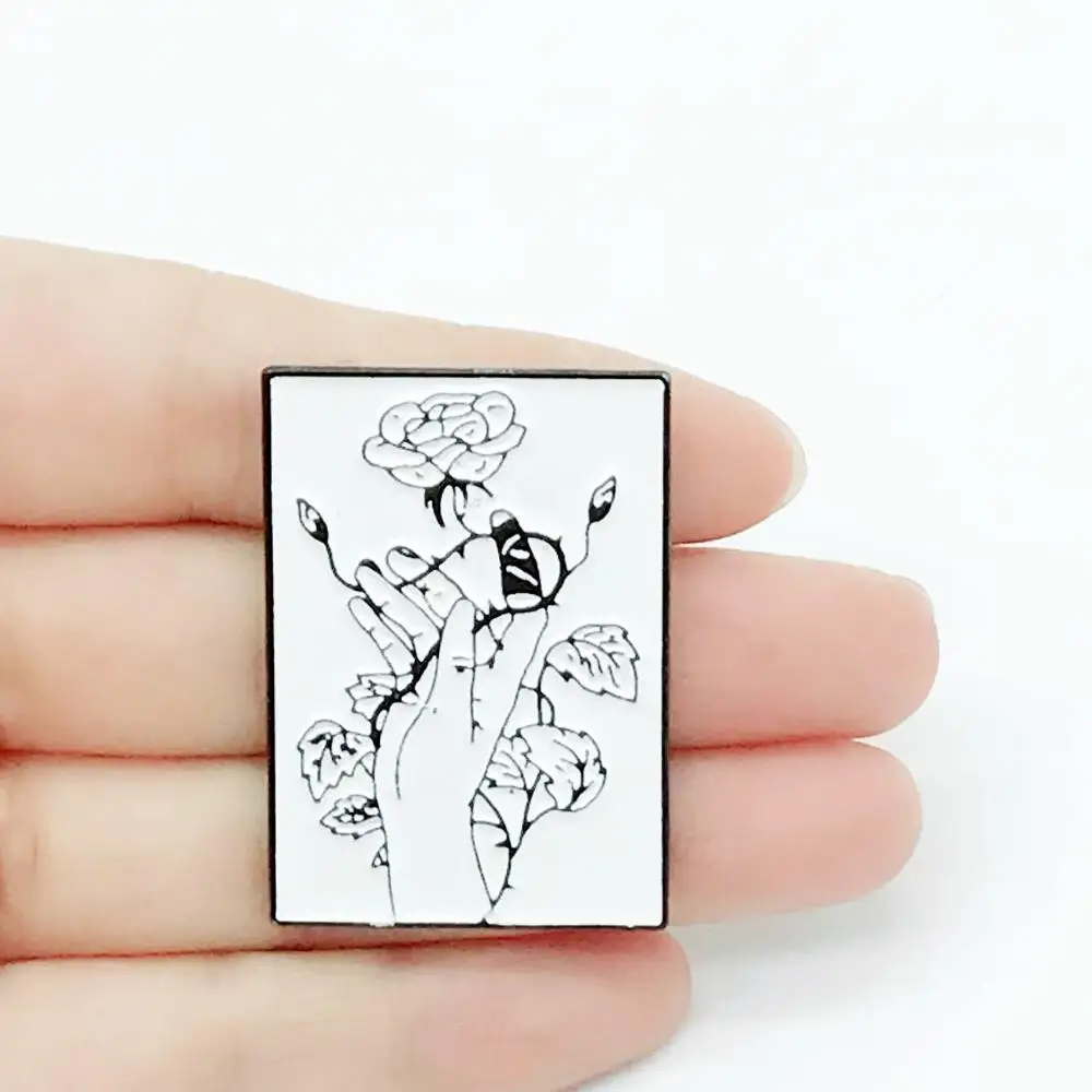 Эмалированная булавка с розой ручной работы брошь на рюкзак для лацкана одежды