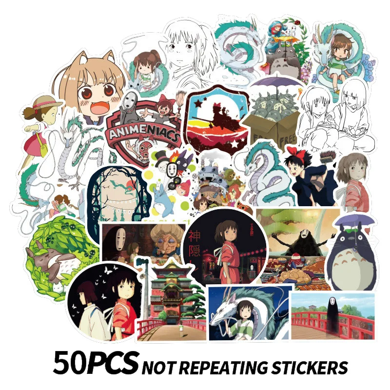 

12/50Pcs No Face Man Spirited Away Stickers Decal for Snowboard Laptop Luggage Fridge Car-Styling Anime Sticker Pegatina Gifts