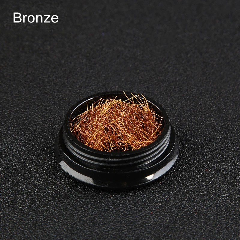Bronze 1 коробка Многоцветный металлический блеск для ногтей линия для DIY ногтей магазин украшения Золотой Серебряный ноготь линия качество ногтей части для дизайна ногтей - Цвет: Bronze