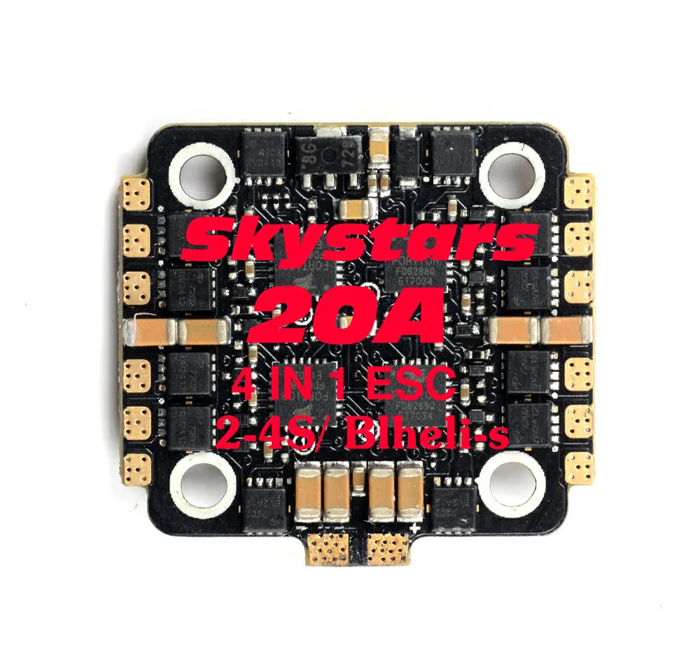 Skystars 20A 4 в 1 2-4S BLHeli_S/Dshot 600 ESC электронный регулятор скорости для RC гоночного дрона квадрокоптера аксессуары