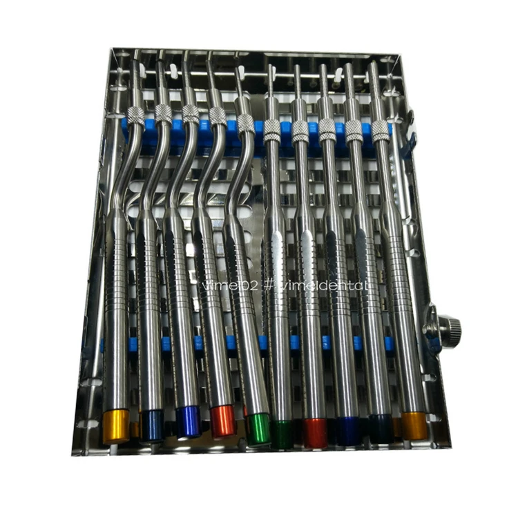 10Piece Dental Implant Osteotome Instruments Dental tooth extraction tool maxillary Sinus Lift Bended ( Concave Tips)