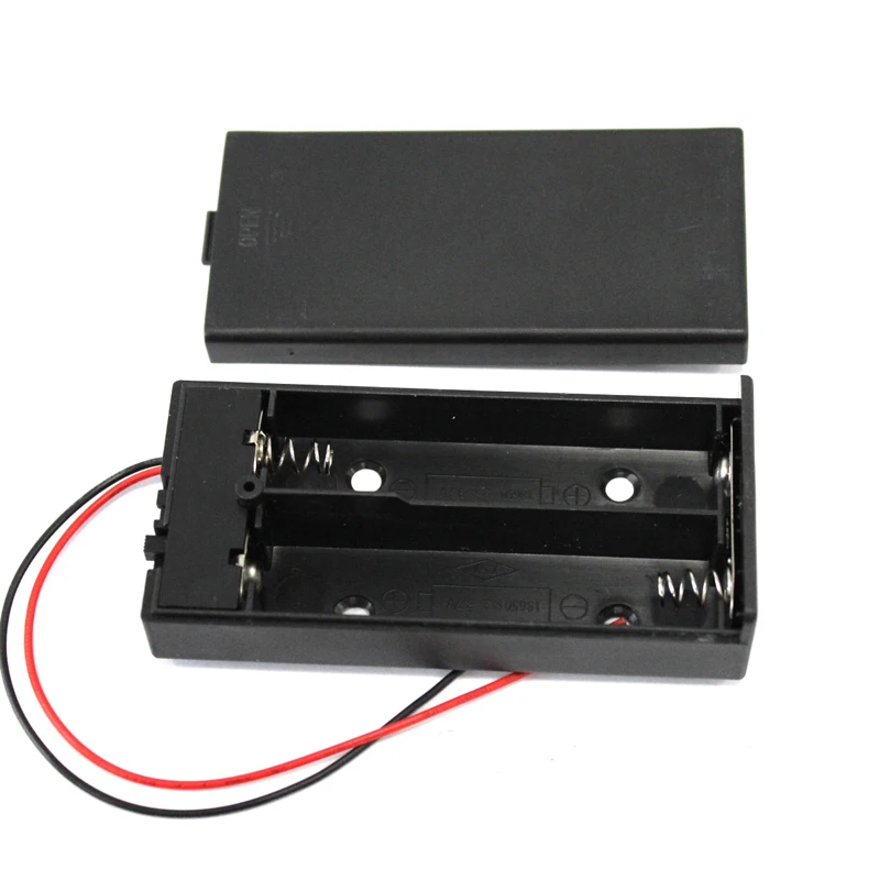 15pcs/lot MasterFire 2 x 18650 Battery Storage Box Case Holder 2 Slots 7.4V Batteries Cover With ON/OFF Switch Wire Leads