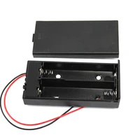 15pcslot masterfire 2 x 18650 battery storage box case holder 2 slots 7 4v batteries cover with onoff switch wire leads