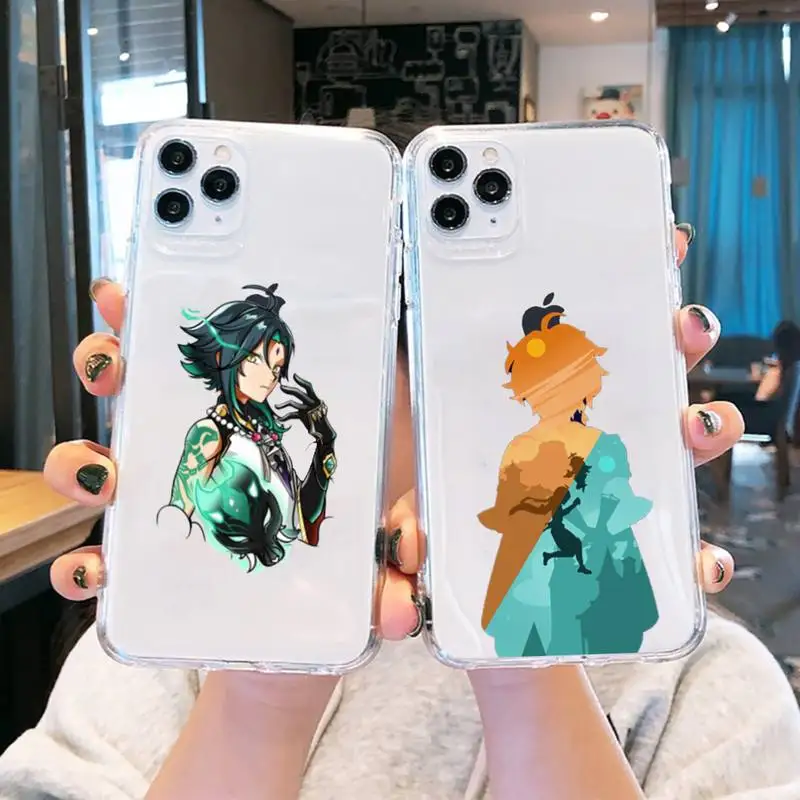 

genshin impact Phone Case Transparent soft For iphone 13 12 11 8 7 plus mini x xs xr pro max