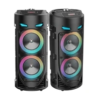 30w rgb portable bluetooth speaker wireless sound column high power stereo subwoofer party speaker with microphone karaoke usb