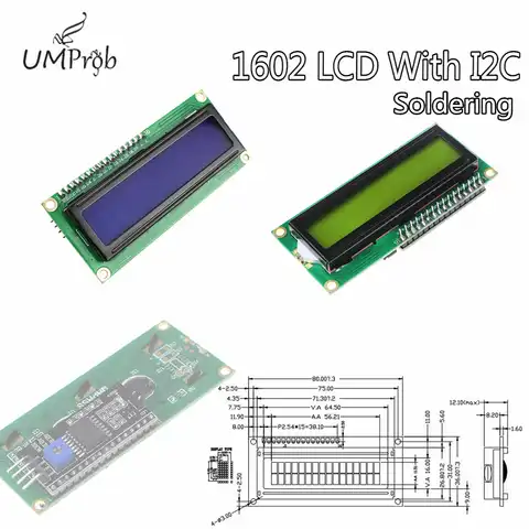 Модуль ЖКД синий/желто-зеленый экран IIC/I2C 1602 для arduino 1602 LCD UNO r3 mega2560