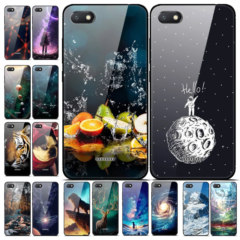 For Xiaomi Redmi 6A Case Cover Luxury Tempered Glass Case Phone Cover For Xiomi Redmi 6A 6 A A6 Phone Back Fundas Redmi 6A Case