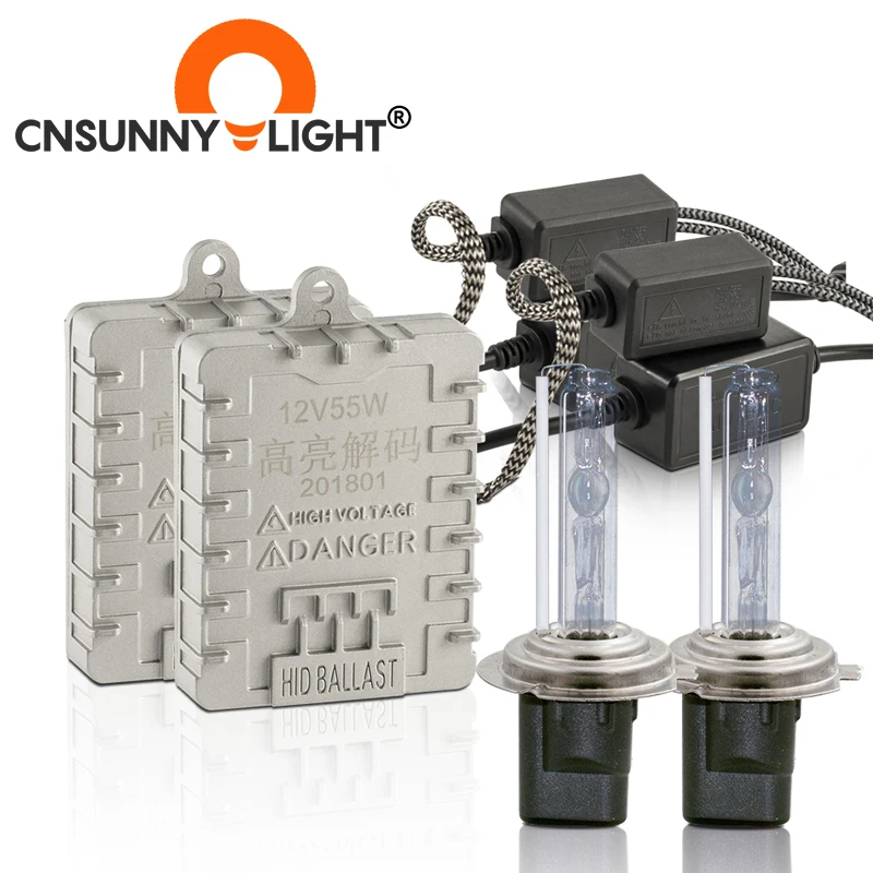 CNSUNNYLIGHT Canbus 55 Вт автомобильные ксеноновые лампы HID H7 H1 H11 H8 HB3 HB4 9005 9006 4300K 6000K супер