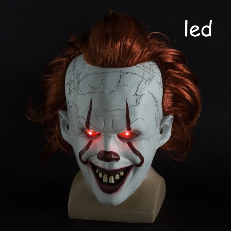 Мужской костюм клоуна Стивена Кинга маска для косплея Джокера Хэллоуина