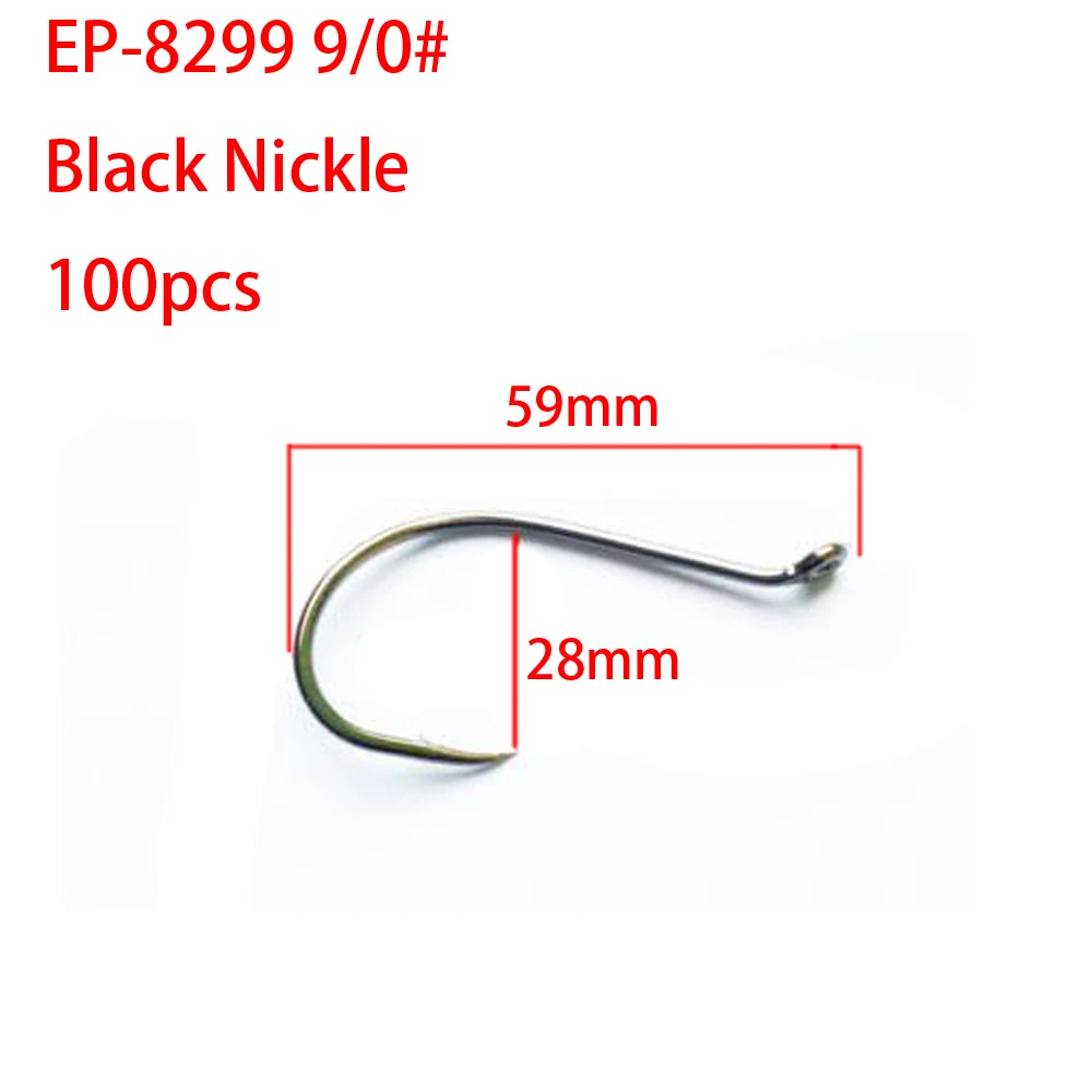 

100pcs Eupheng EP-8299 Sports fishing hook Black Nickle Color fishing hooks L