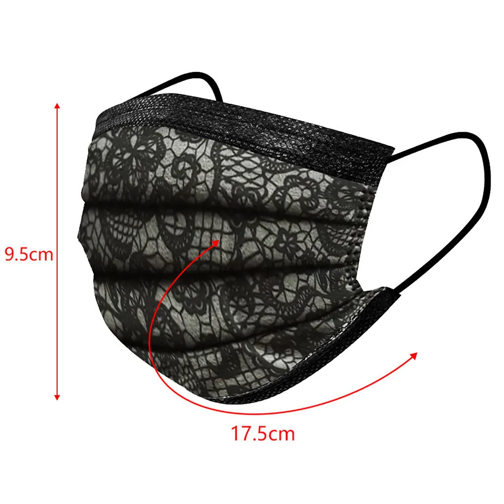 

Multi-Purpose Anti-Dust Masks 50PC Adult Fashion Lace Disposable Protection Three Layer Breathable Face Mask Reutilizable Mask