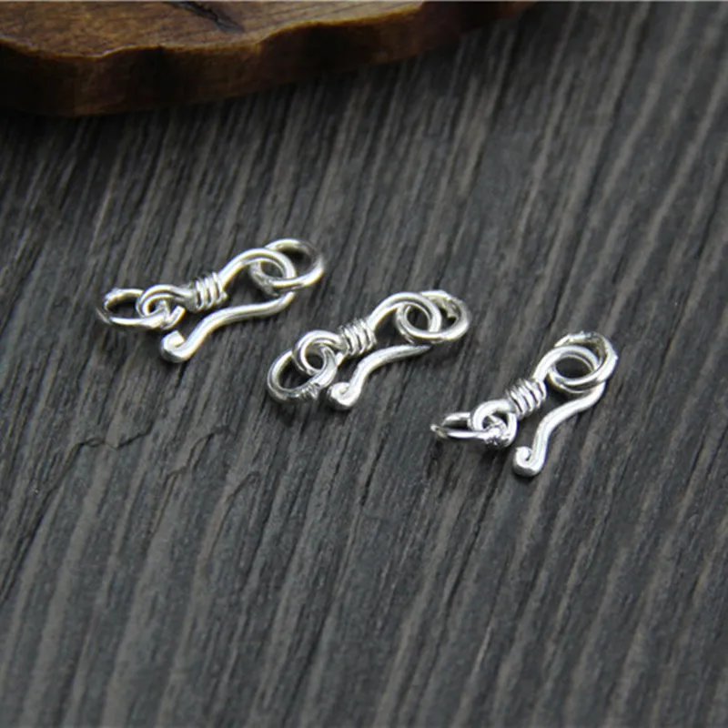 

Fyla Mode Silver 925 Jewelry Hook And Loop Connector Hanging Sterling Silver S Hook Connector Male And Female 4 Pieces 0.50 g