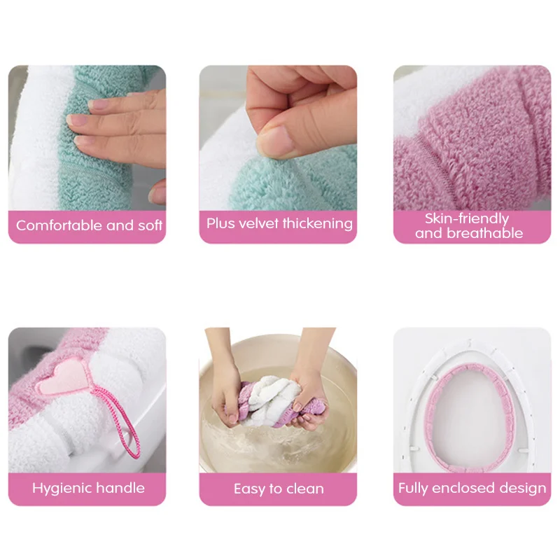

Universal Hot Soft Toilet Seat Cover Mat Set For Home Decoration Closestool Carpet In Case Toilet Seat Covers Accessories