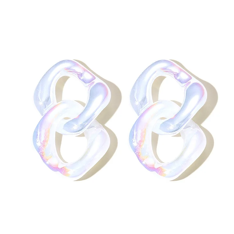 

Fashion Colorful Resin Chain Drop Earrings For Women Elegant White Acrylic Geometric Rhombus Long Tassel Earring Party Jewelry