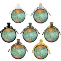 budrovky fashion global world map geographic travel style pendent necklace choker necklace for women men collar neck jewelry gif