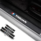 Автомобильная наклейка для заднего бампера Volkswagen Tiguan 2020 Mk2 2019, наклейка из углеродного волокна, защитная пленка для багажника, 4 шт.