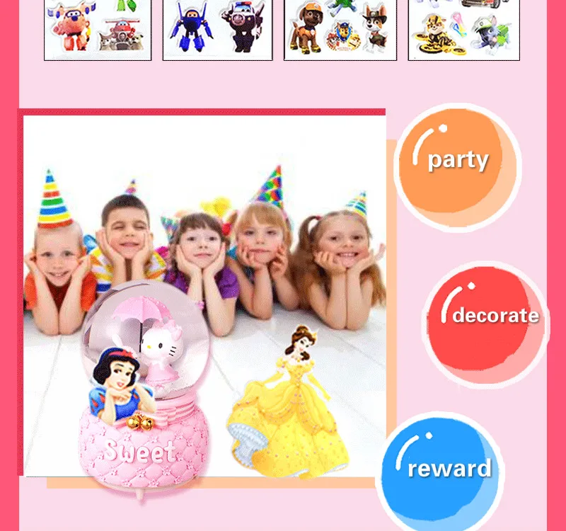 Новинка Лидер продаж 2020 наклейки 3d с героями мультфильмов водонепроницаемые ПВХ