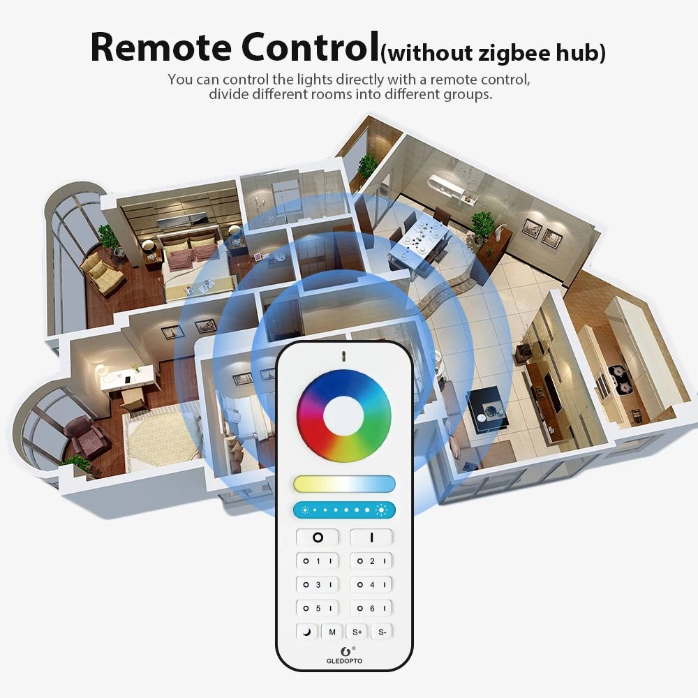 GLEDOPTO ZigBee samrt светодиодный светильник, 2 упаковки, меняющий цвет(RGB& CCT), e27, E26, 6 Вт, лампа, совместимая с Amazon Alexa, zigbee hub