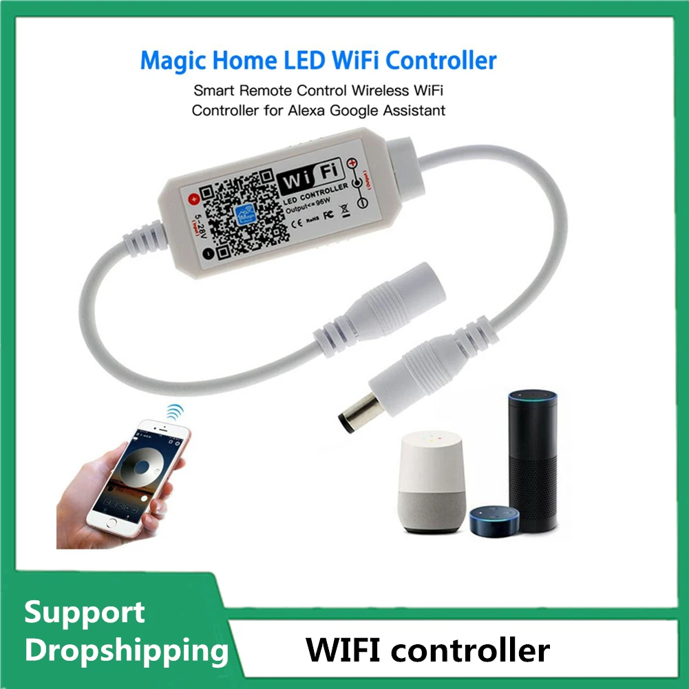 

DC5-28V Wireless Mini WiFi Dimmable Controller Single Color LED Controllers for 2835 5050 5630 5730 Single Color LED Strip Ligh