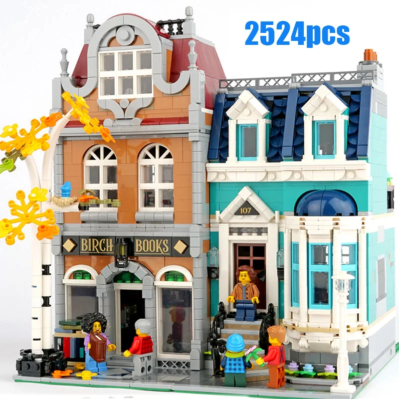 2524 шт. создатель городская улица вид книжного магазина Строительный набор сделай