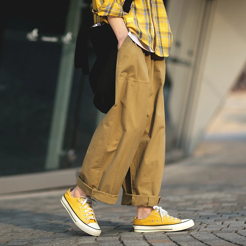 

Брюки мужские прямые в японском стиле, свободные штаны с широкими штанинами, модные штаны-карго в стиле хип-хоп, черные джоггеры, 2020