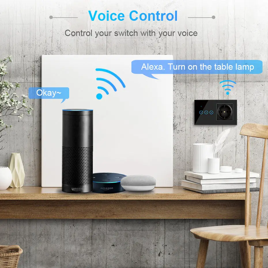 Высветильник ель света Tuya + умный настенный 16 А с поддержкой Alexa и Google