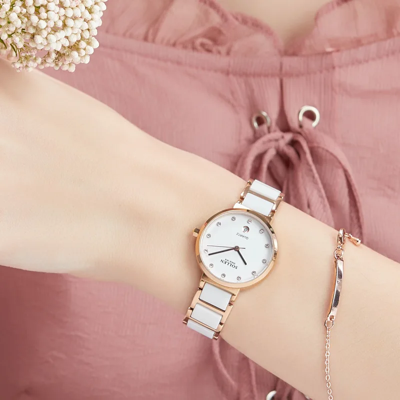 Модный комплект для женщин часы класса люкс магнит с пряжкой и цветочным принтом