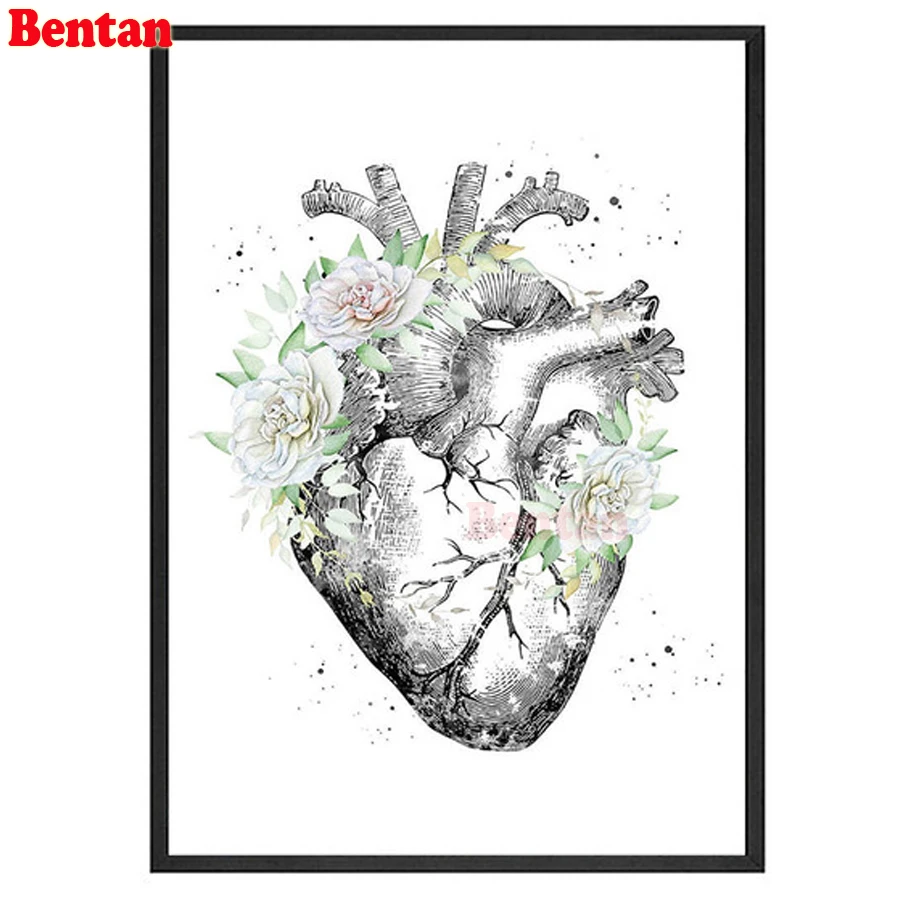 

Anatomy Heart 5d diy diamond painting square round mosaic diamond Embroidery cross stitch dentist gift dental clinic wall decor
