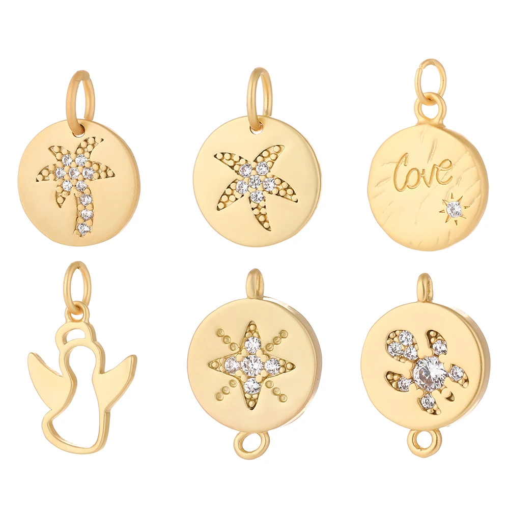 

Star Pendant Charms for Jewelry Making Bulk Plant Tree Designer Jewelry Charms for Diy Earrings Necklace Bracelet Copper