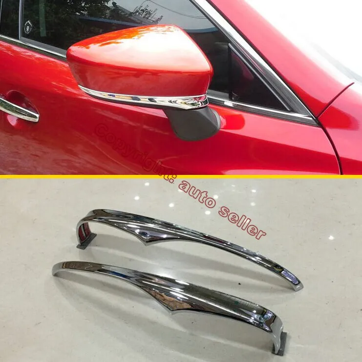 

ABS Chrome Car Accessories Side Mirror Trim Rear View Molding below For Mazda 2 Demio DJ DL 2015 2016 2017
