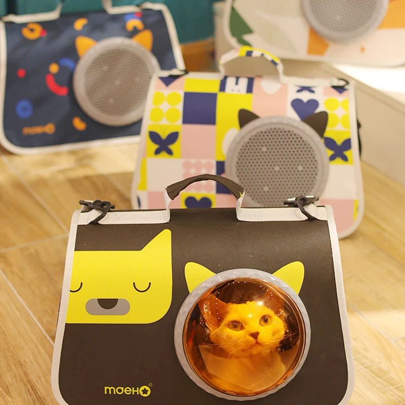 

Pet Cat Bag Out Portable Transparent One Shoulder Backpack Space Capsule Dog Cat Carrying Bag Cat Cage Cat Supplies