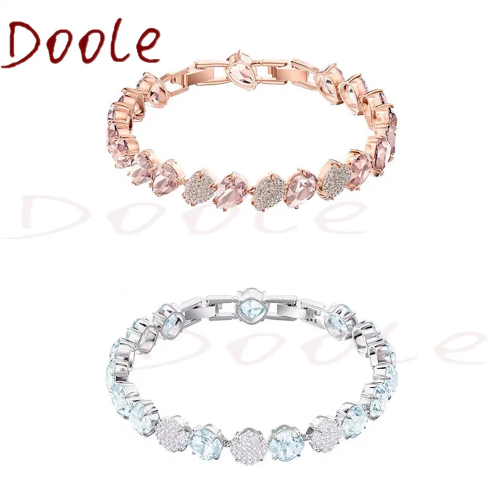

2022 High Quality SWA New Retro Lucky Bracelet Light Blue Crystal Fashion Women's Bracelet Friendship Bracelets Luxury Jewelry
