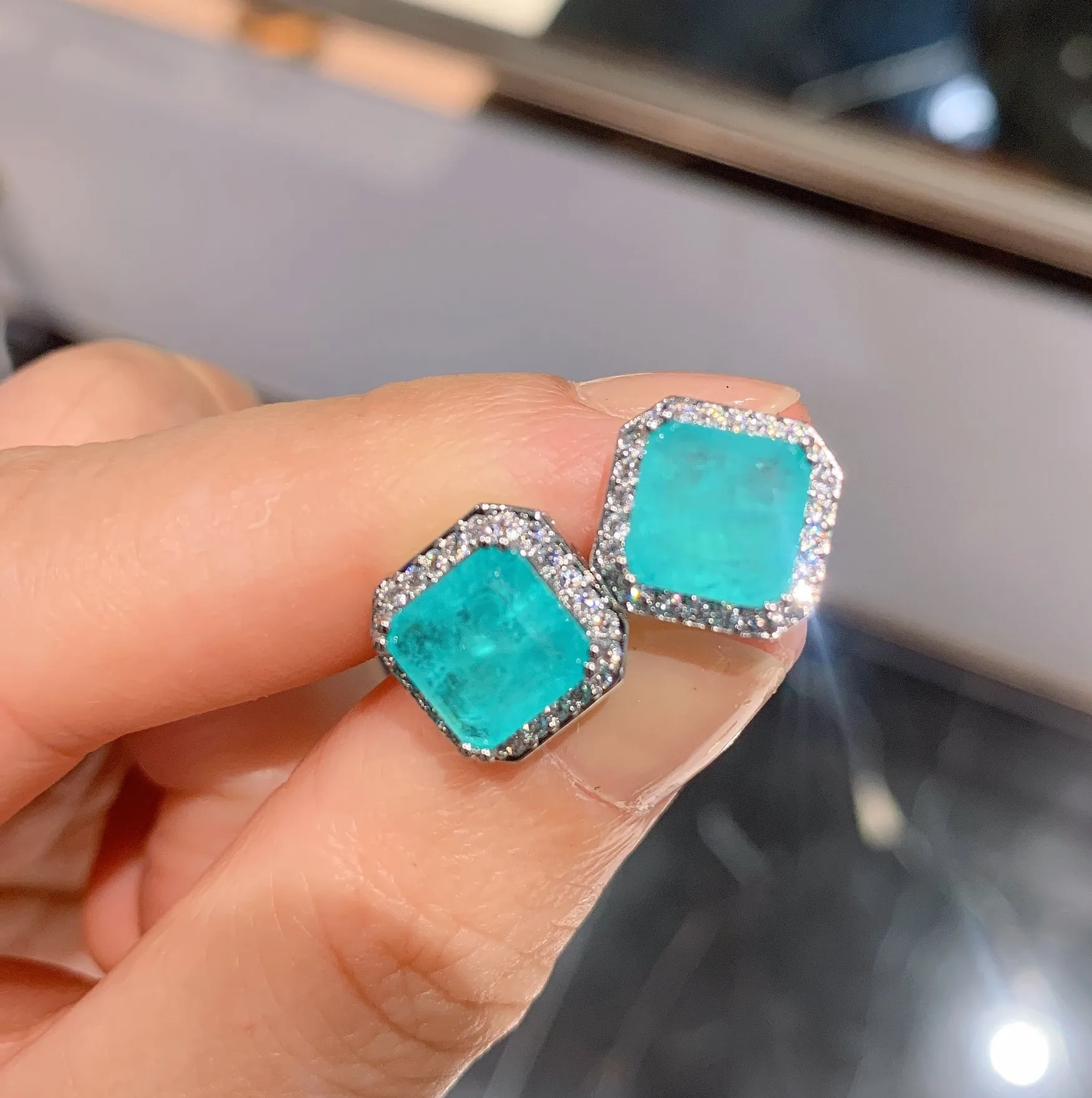 QTT Фирменная Новинка Paraiba Изумрудный квадратный Турмалин драгоценный камень
